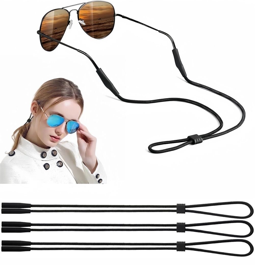 2746 Eyeglasses Holder Strap - 3 Pcs Adjustable Eyewear String Lanyard